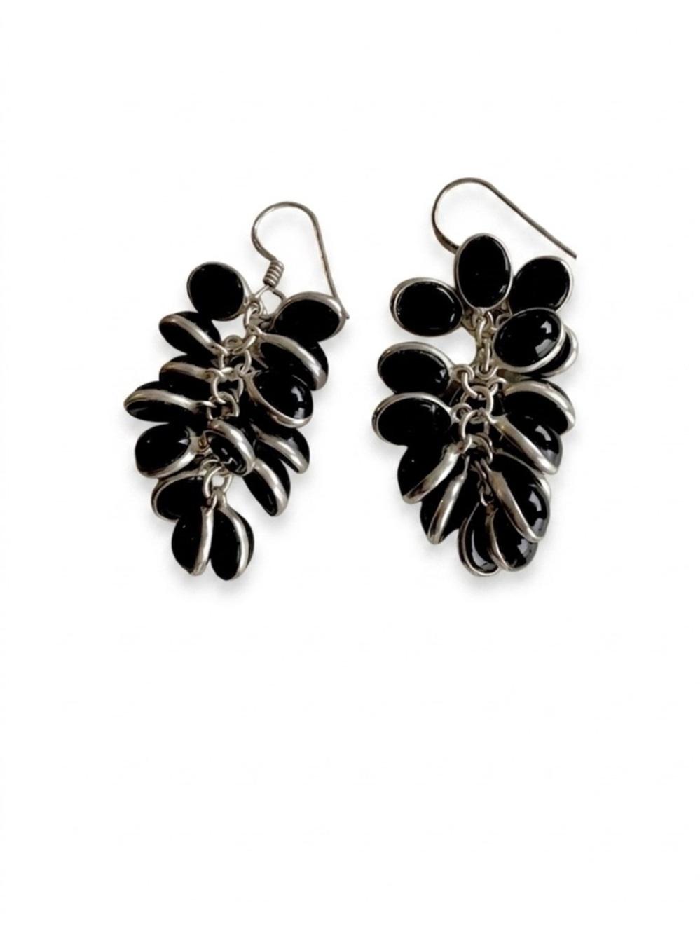 WA Studios Black Cluster Dangle Earrings